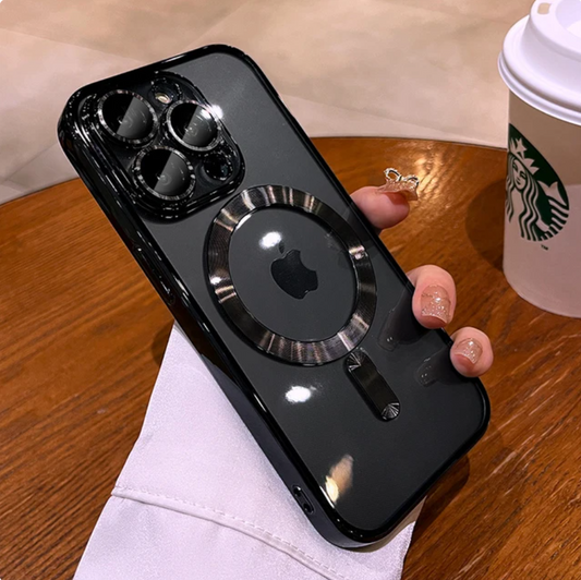 Coque de téléphone iPhone compatible MagSafe en TPU flexible noir