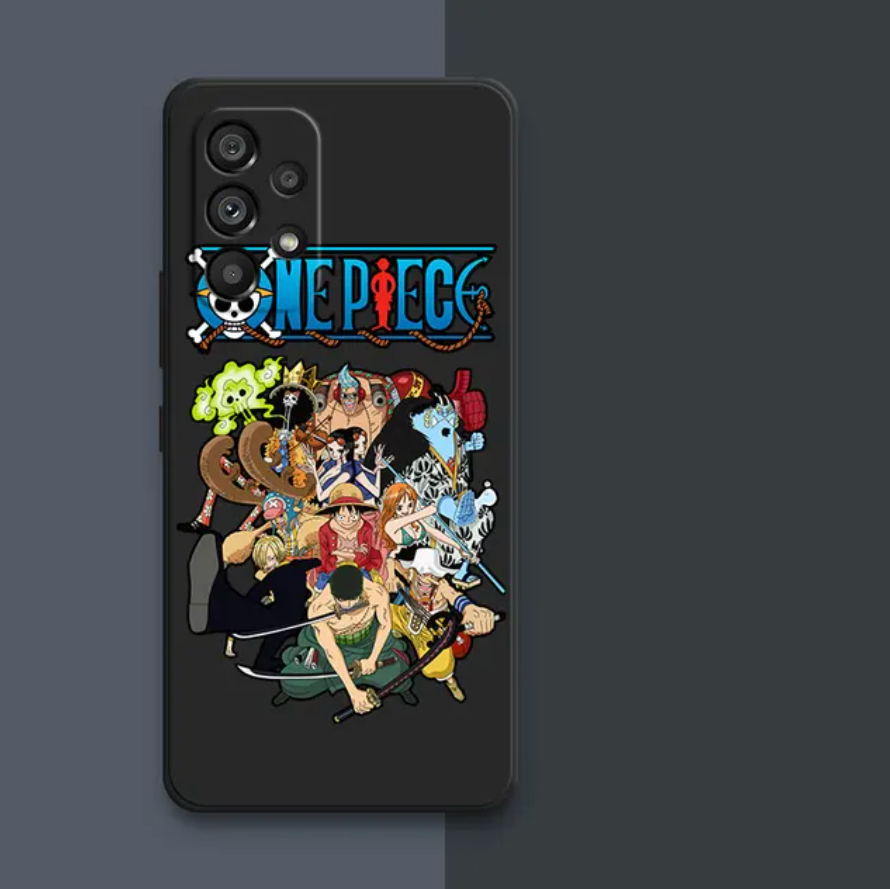 Coque One Piece équipage de luffy Samsung Galaxy A en silicone noir