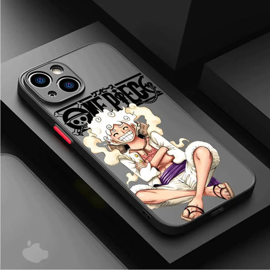 Coque de téléphone One Piece Luffy Gear 5 iPhone X/XS/11/12/13/14/15 Pro/Max/Plus en silicone