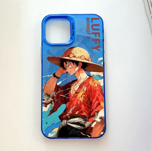 Coque de téléphone One Piece Monkey D. Luffy iPhone en TPU bleu
