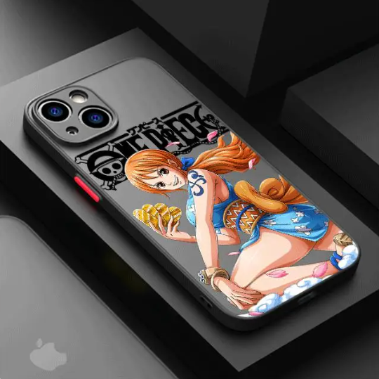 Coque de téléphone One Piece Nami iPhone X/XS/11/12/13/14/15 Pro/Max/Plus en silicone