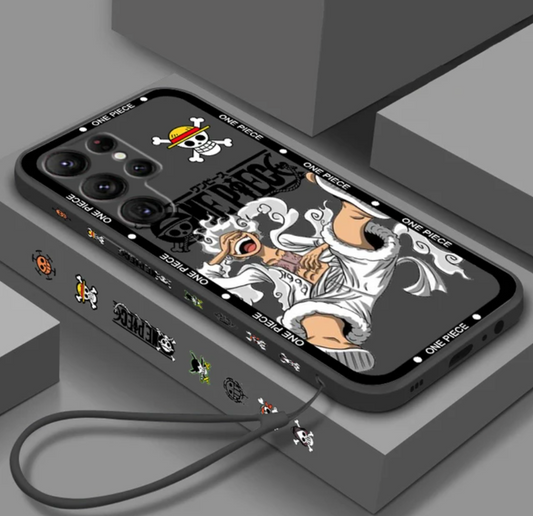 Coque One Piece Monkey D. Luffy Gear 5 en silicone pour Samsung Galaxy A Noir